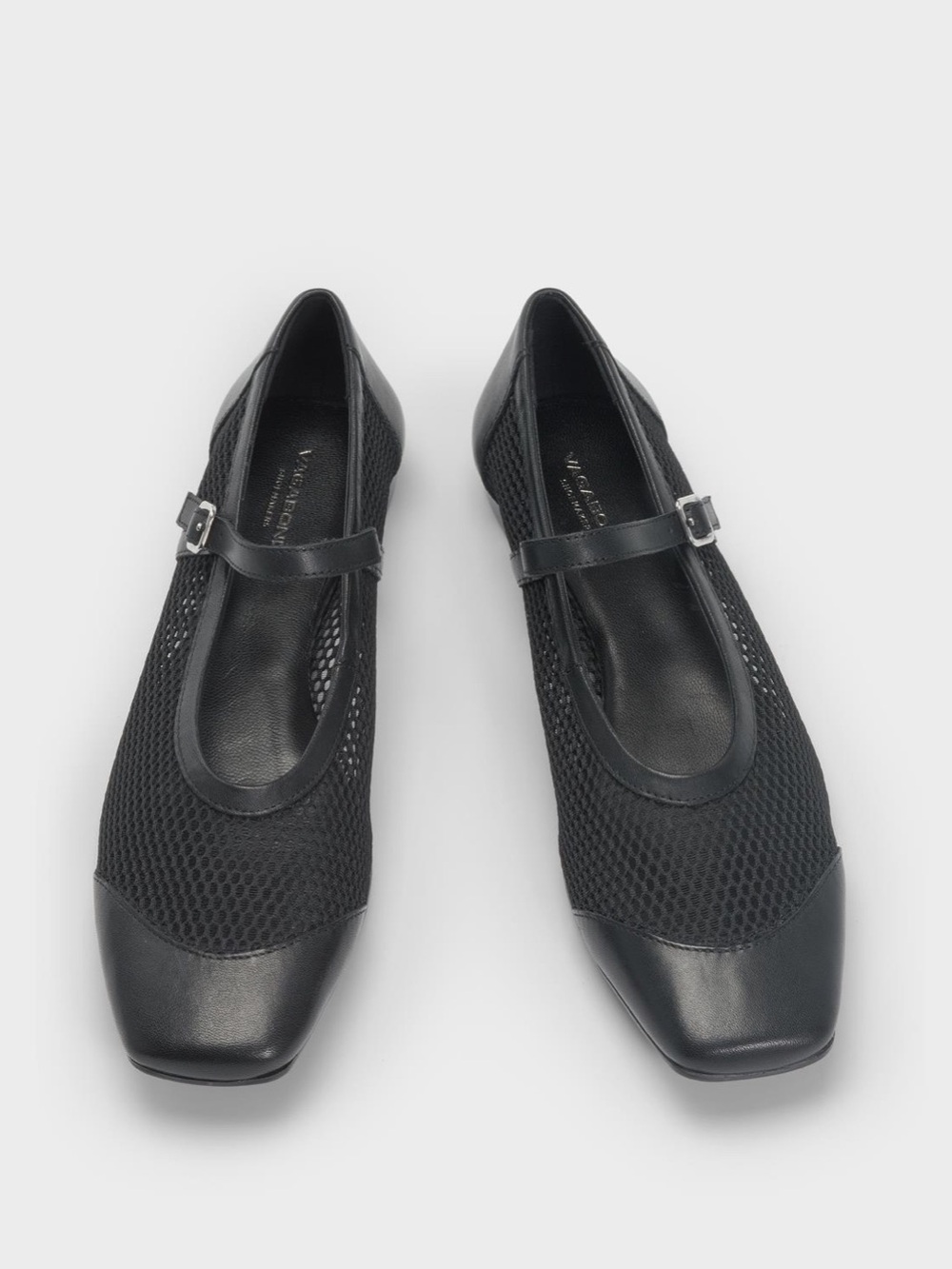 Vagabond Black Mesh Mary Jane Flats